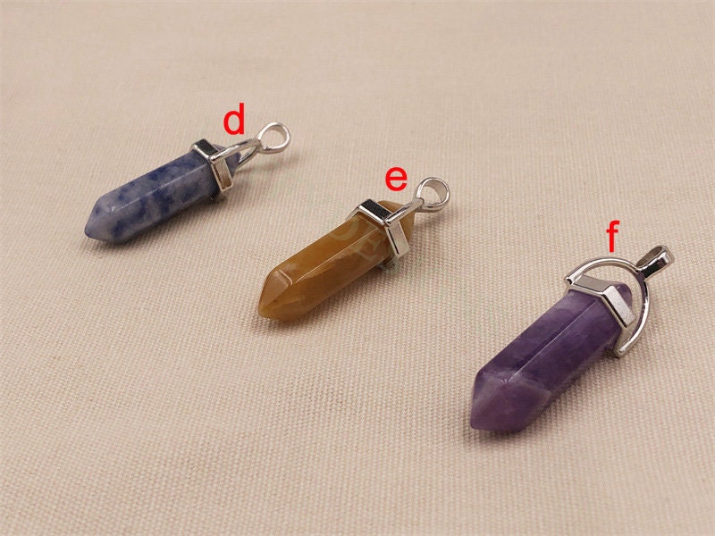 5pcs Hexagonal Crystal Pendant, Crystal Quartz, Healing Crystal, Gemstone Pendant, Natural Stone, Natural Crystal Charm, Real Stone Pendant