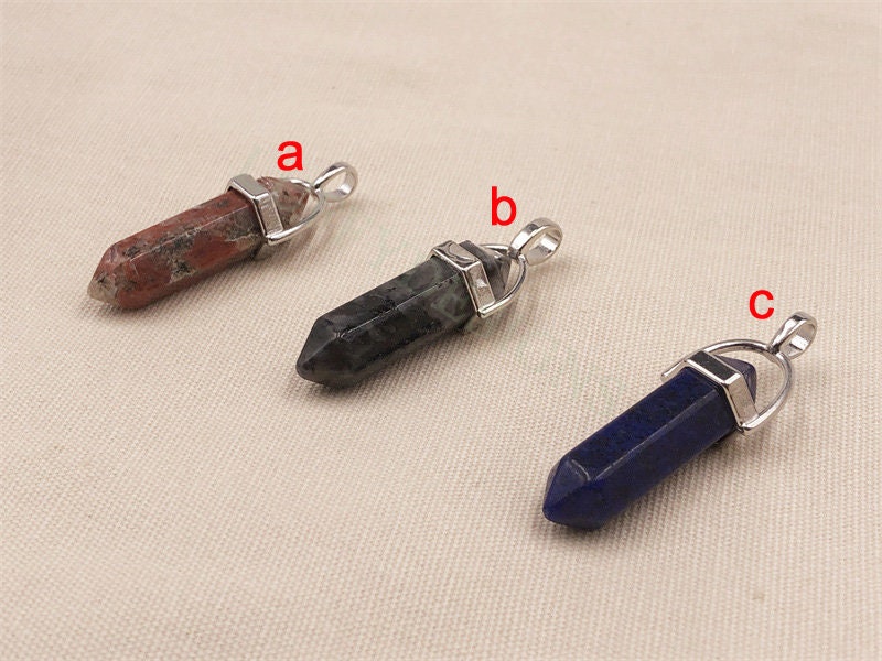 5pcs Hexagonal Crystal Pendant, Crystal Quartz, Healing Crystal, Gemstone Pendant, Natural Stone, Natural Crystal Charm, Real Stone Pendant