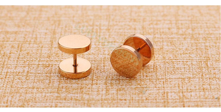20pcs Dumbbell Earring Piercing, Round Stud Earrings For Women or Men, Stainless Steel Earring Findings, Screw Dumbbell Gothic Stud Earrings