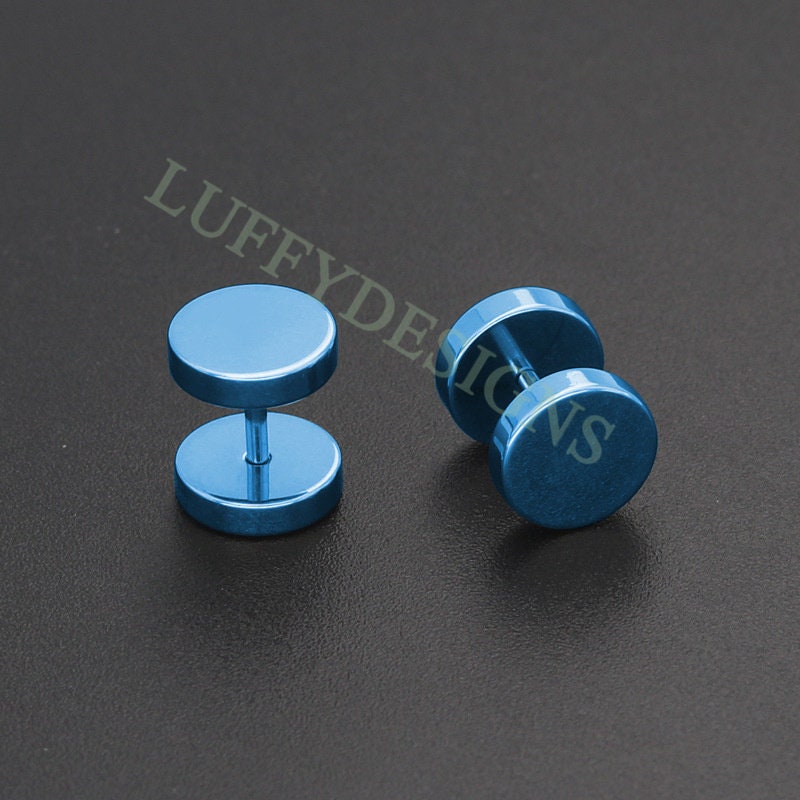 20pcs Dumbbell Earring Piercing, Round Stud Earrings For Women or Men, Stainless Steel Earring Findings, Screw Dumbbell Gothic Stud Earrings