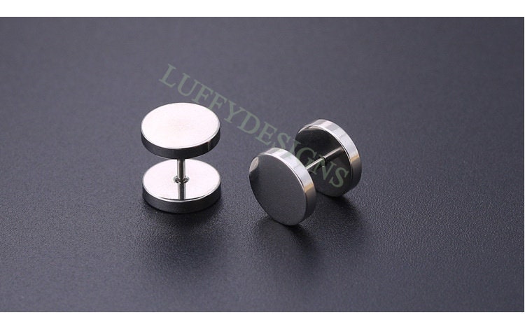 20pcs Dumbbell Earring Piercing, Round Stud Earrings For Women or Men, Stainless Steel Earring Findings, Screw Dumbbell Gothic Stud Earrings