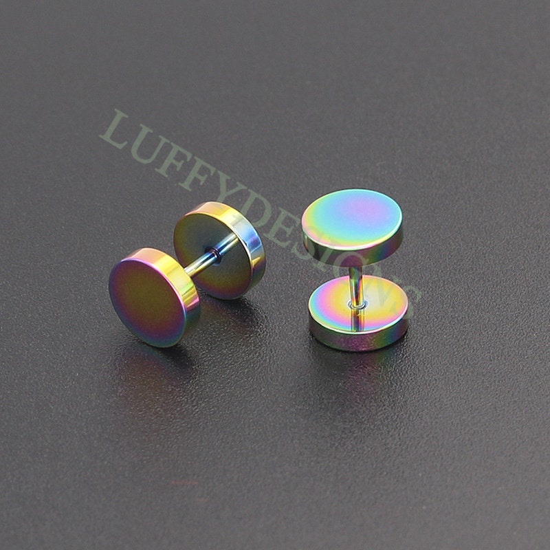 20pcs Dumbbell Earring Piercing, Round Stud Earrings For Women or Men, Stainless Steel Earring Findings, Screw Dumbbell Gothic Stud Earrings
