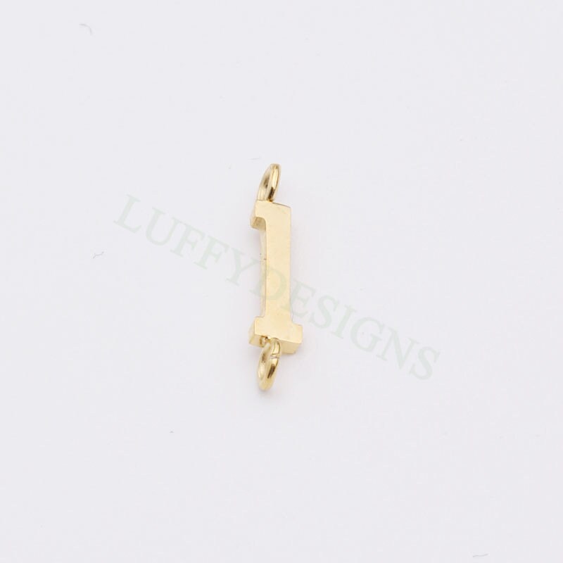 Uppercase Letter Charm with 2 Loops for Slide Necklace, Alphabet Charm, Gold Letter Pendant, 26 Letters Initial Charms, Gold Stainless Steel