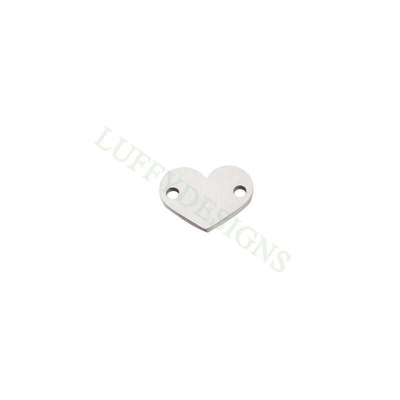 10pcs Heart Charms with 2 Holes 12mm, Tiny Love Charm, Gold /Rose Gold Stainless Steel Heart, Heart Charms Pendant, Love Charms Connector
