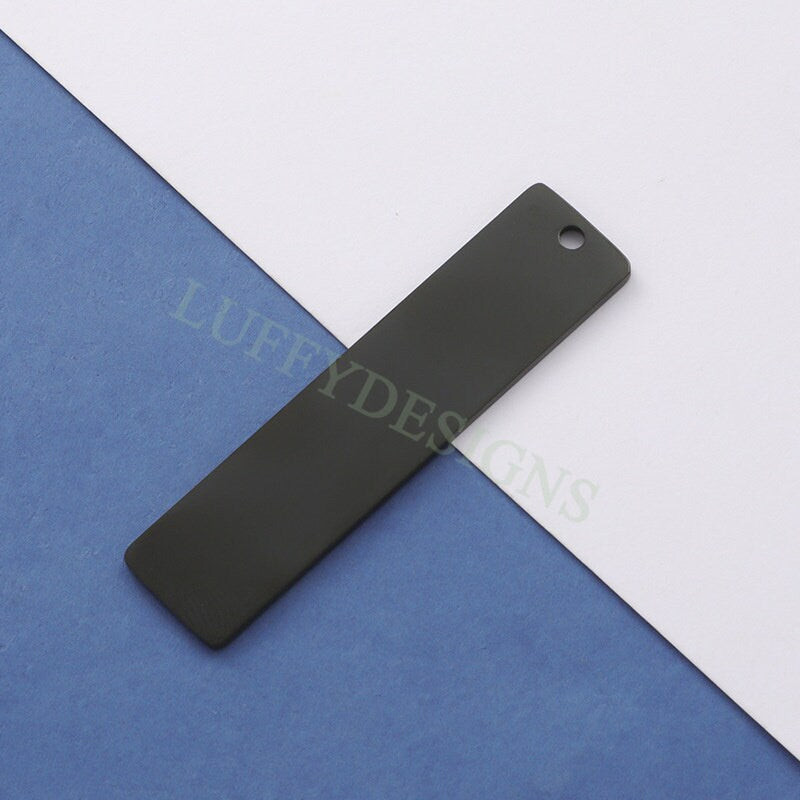 10pcs Personalized Stamping Blank Bar 50x12mm, Ready to Stamp, Gold Bar Charm, Gold Plated Stainless Steel, Mirror Polished Engraving Supply