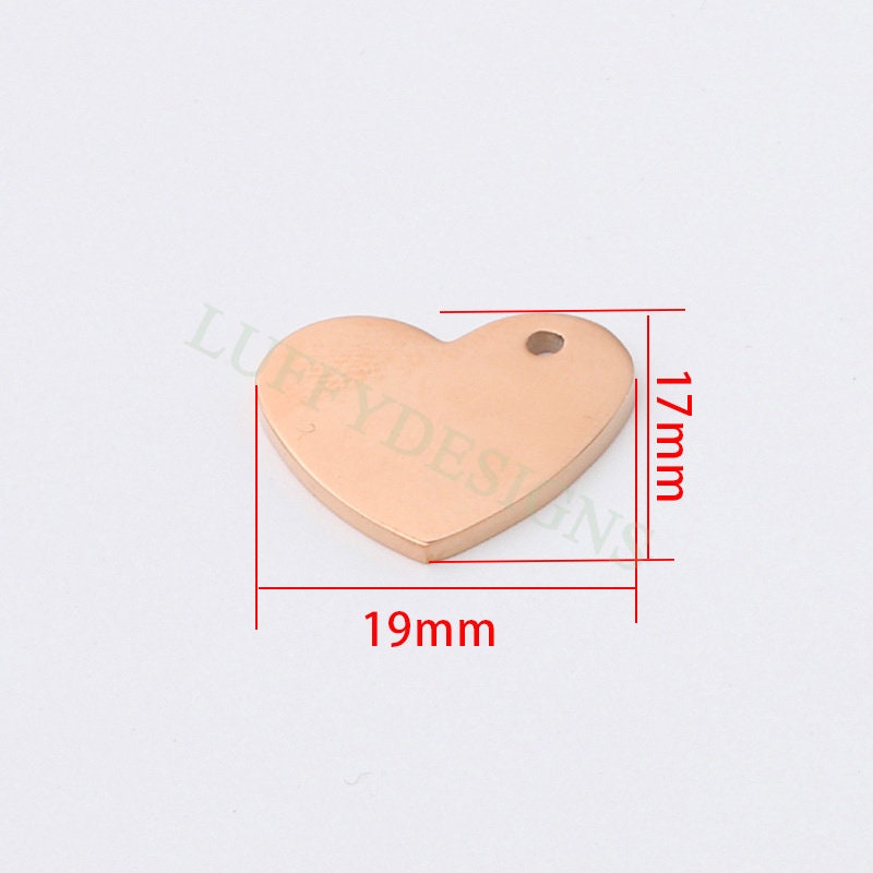 10pcs Heart Charms 19mm/25mm, Tiny Love Charm, Gold Stainless Steel Heart, Mirror Polished Heart Pendant, Love Pendant, Necklace Findings