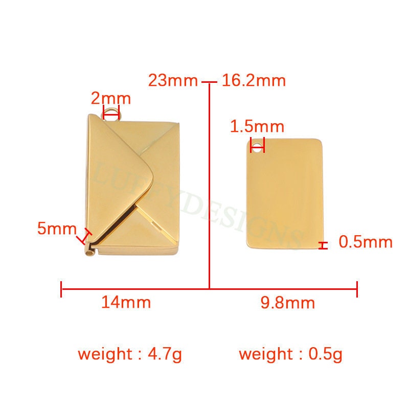 2pcs Envelope Charms, Custom Name Envelope Pendant, Hidden Secret Message Pendant, Steel Love Letter Pendant, Gold Mail Couple Pendant