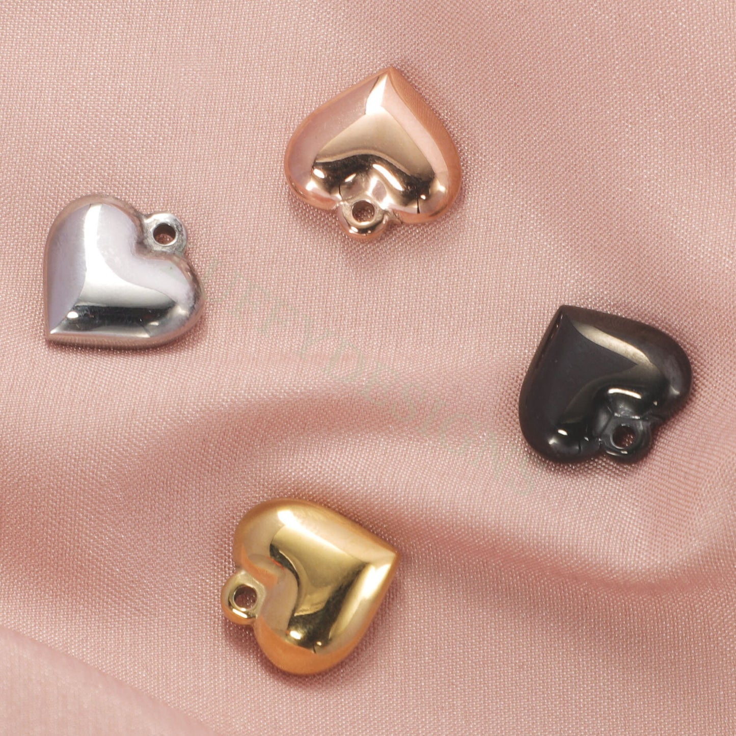 10pcs Heart Charms 10-16mm, Tiny Love Charm, Solid Steel Heart Pendant, Heart Charms Pendant, Love Pendant, Bracelet/Necklace Findings