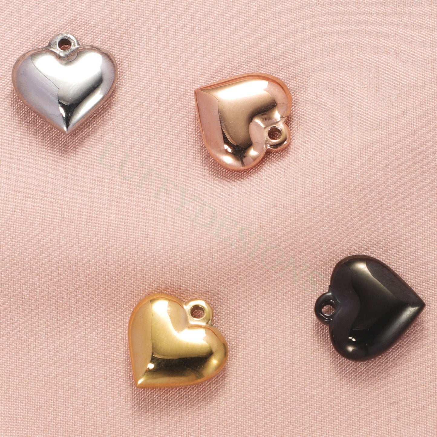 10pcs Heart Charms 10-16mm, Tiny Love Charm, Solid Steel Heart Pendant, Heart Charms Pendant, Love Pendant, Bracelet/Necklace Findings