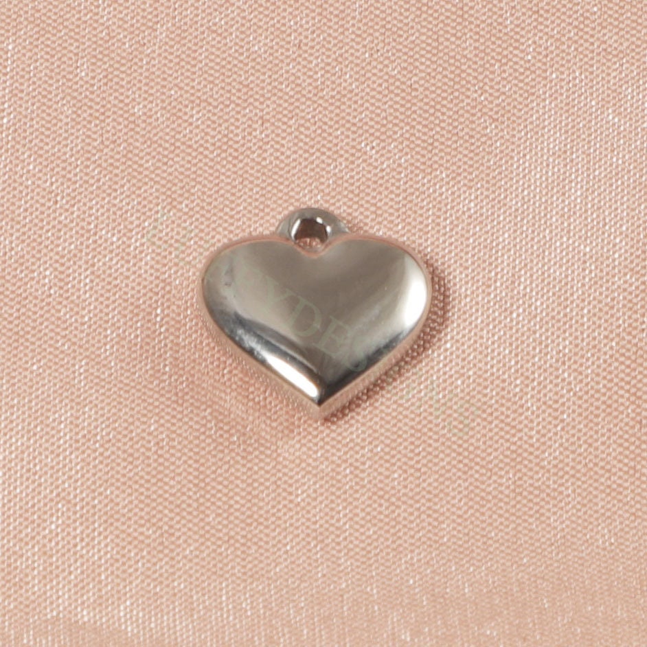 10pcs Heart Charms 10-16mm, Tiny Love Charm, Solid Steel Heart Pendant, Heart Charms Pendant, Love Pendant, Bracelet/Necklace Findings