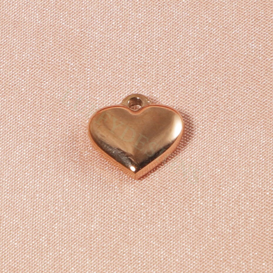 10pcs Heart Charms 10-16mm, Tiny Love Charm, Solid Steel Heart Pendant, Heart Charms Pendant, Love Pendant, Bracelet/Necklace Findings