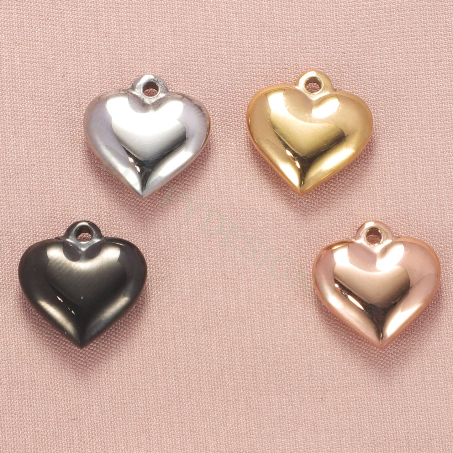 10pcs Heart Charms 10-16mm, Tiny Love Charm, Solid Steel Heart Pendant, Heart Charms Pendant, Love Pendant, Bracelet/Necklace Findings