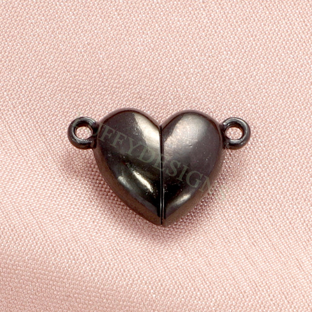 5pcs Heart Magnetic Clasps, Gold Magnetic Clasp Closure, Gold Stainless Steel, Strong Magnetic Clasp,Magnetic Heart Charms,Magnetic Pendant