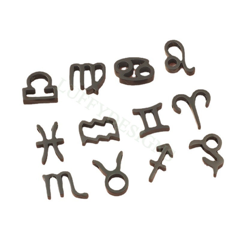 5pcs Zodiac Symbol Constellation Charm 15mm, Gold Steel Beads, Gold Zodiac Pendant, Constellation Pendant, Zodiac Charm, Astrology Findings