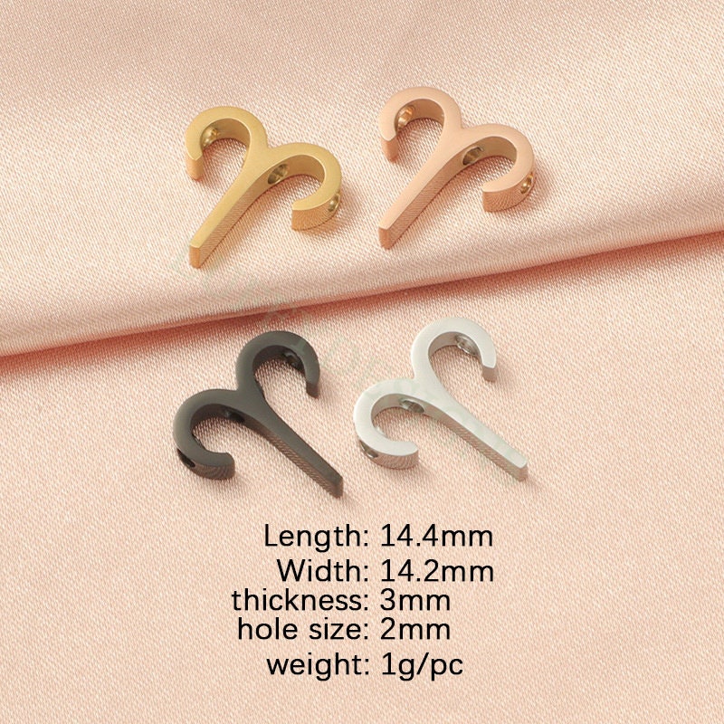 5pcs Zodiac Symbol Constellation Charm 15mm, Gold Steel Beads, Gold Zodiac Pendant, Constellation Pendant, Zodiac Charm, Astrology Findings