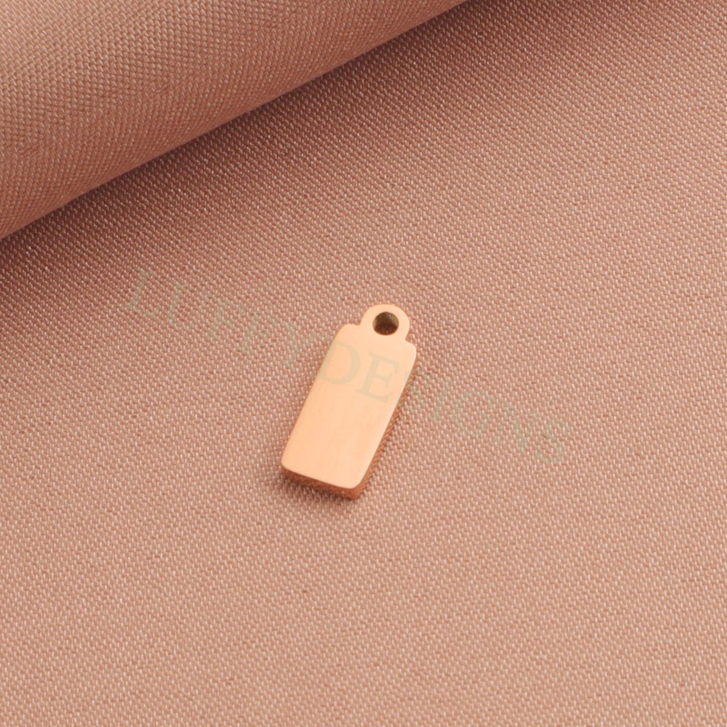 10pcs Gold Rectangle Charm Pendant 5x12mm, Rectangle Pendant Blank, DIY Engraving Supplies, Ready to Engrave, Gold plated Stainless Steel