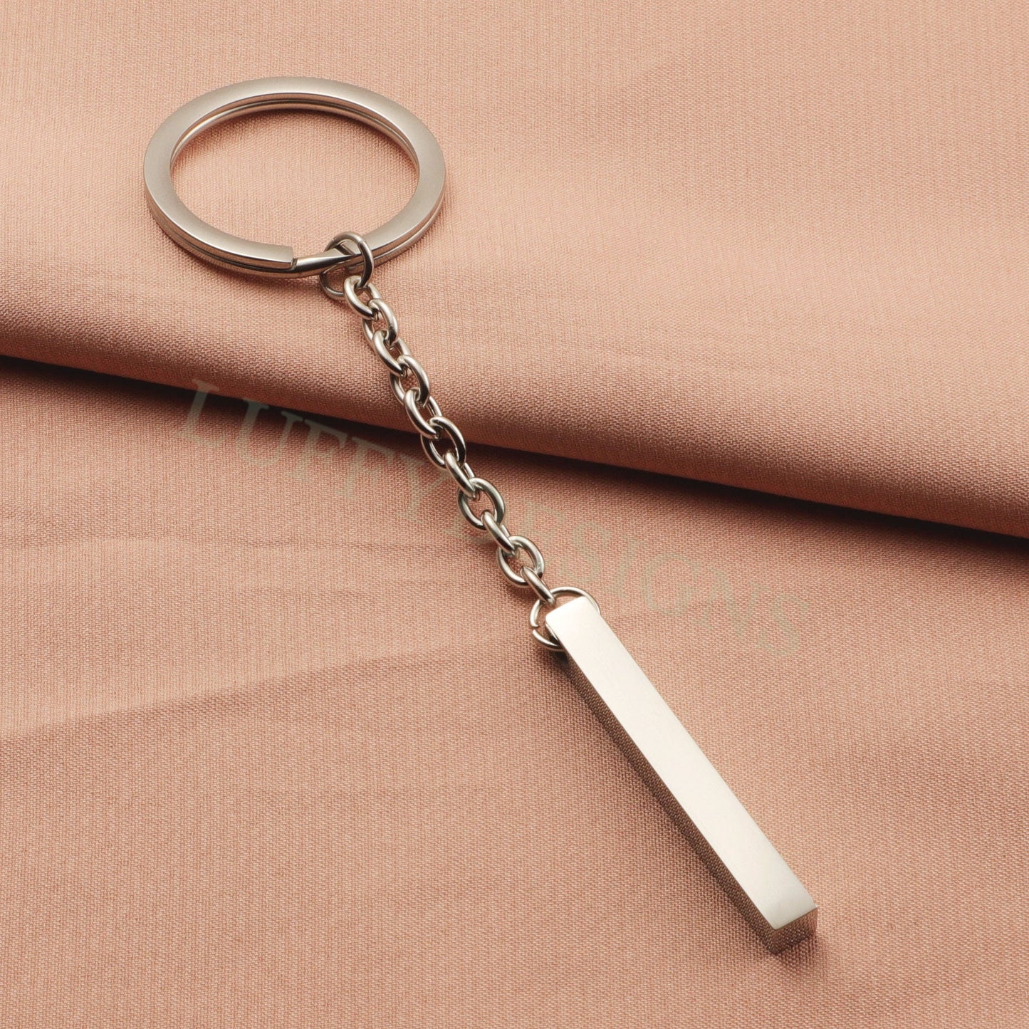 5pcs Blank bar keychain, bar keyring supplies, Gold stainless steel blanks, Ready Stamping bar keychain, Engraving Keychain with Chains