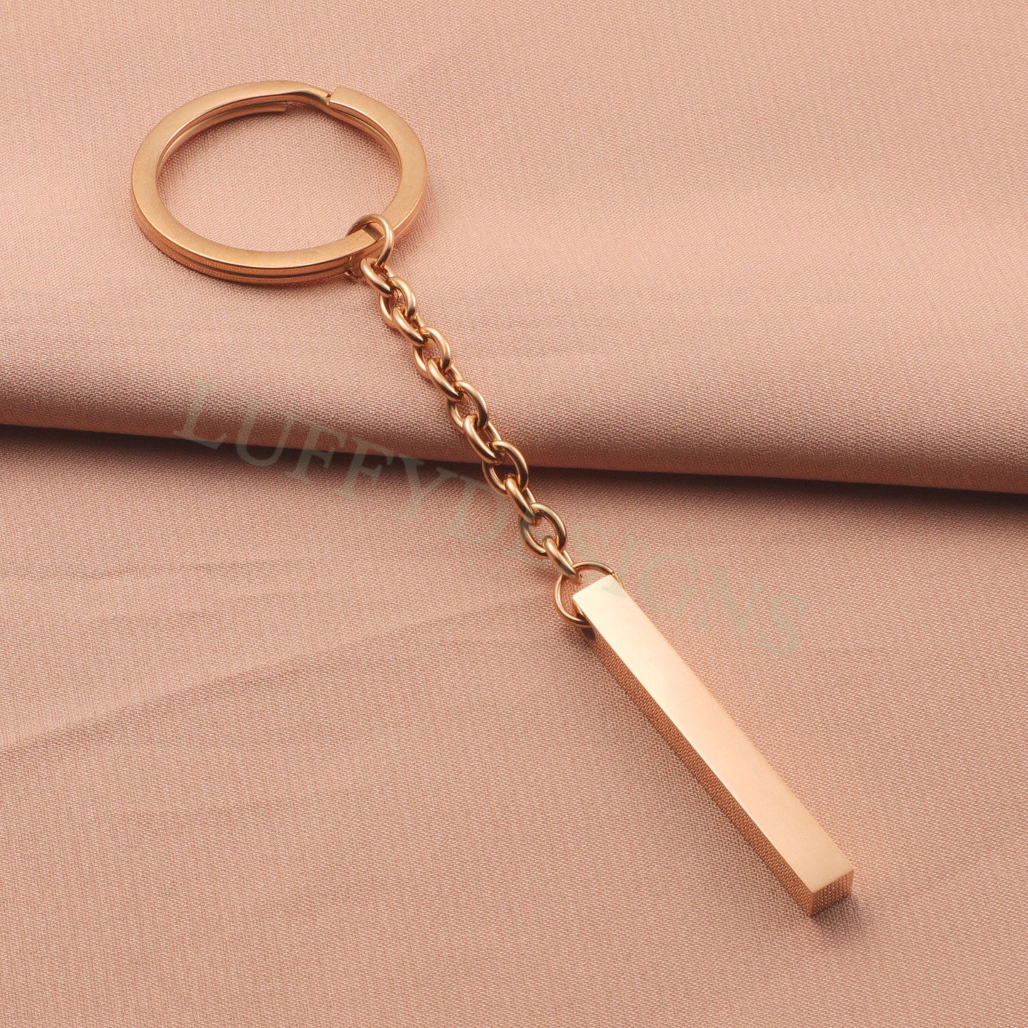 5pcs Blank bar keychain, bar keyring supplies, Gold stainless steel blanks, Ready Stamping bar keychain, Engraving Keychain with Chains