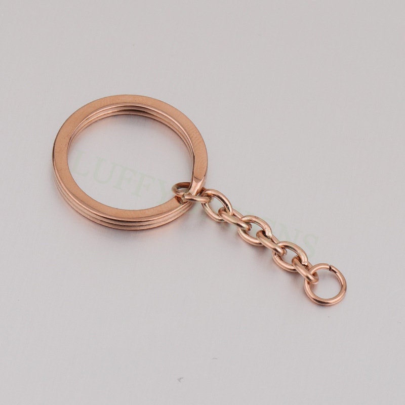 5pcs Chains Keychain, Gold Keyring Supplies, Gold Stainless Steel Keychain, Unfinished Keychain Findings, DIY Keychain with 23mm Chains