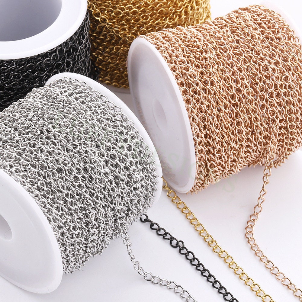 16ft/5m Extender Chain Bulk, Gold Stainless Steel, Unfinished Extender Chain, Gold Extension Chain for Necklace or Bracelet Jewelry Making