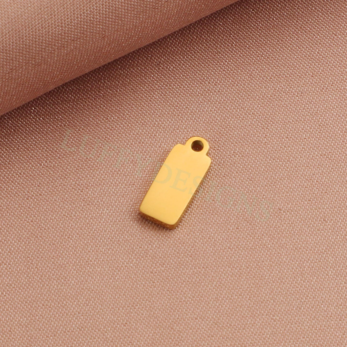 10pcs Gold Rectangle Charm Pendant 5x12mm, Rectangle Pendant Blank, DIY Engraving Supplies, Ready to Engrave, Gold plated Stainless Steel