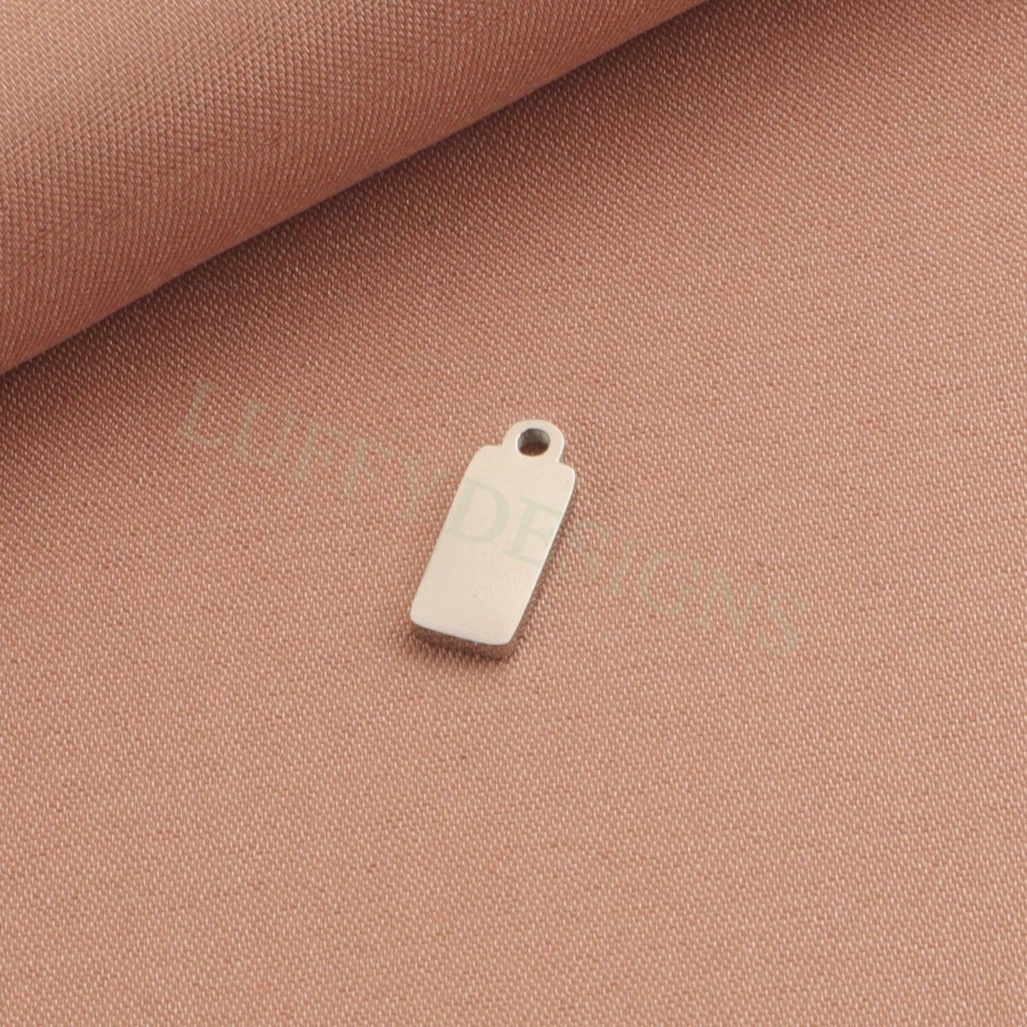 10pcs Gold Rectangle Charm Pendant 5x12mm, Rectangle Pendant Blank, DIY Engraving Supplies, Ready to Engrave, Gold plated Stainless Steel