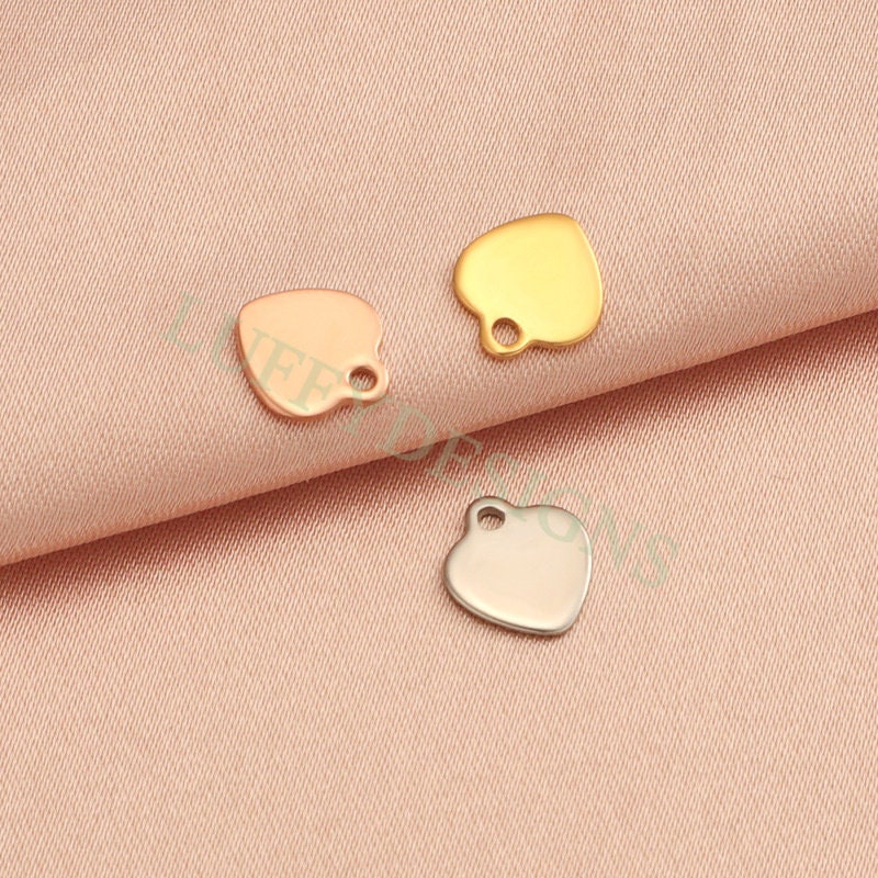 20pcs Heart Charms 8mm, Tiny Love Charm, Gold Stainless Steel Heart, Gold Heart Charms Pendant, Love Pendant, Bracelet/Necklace Findings