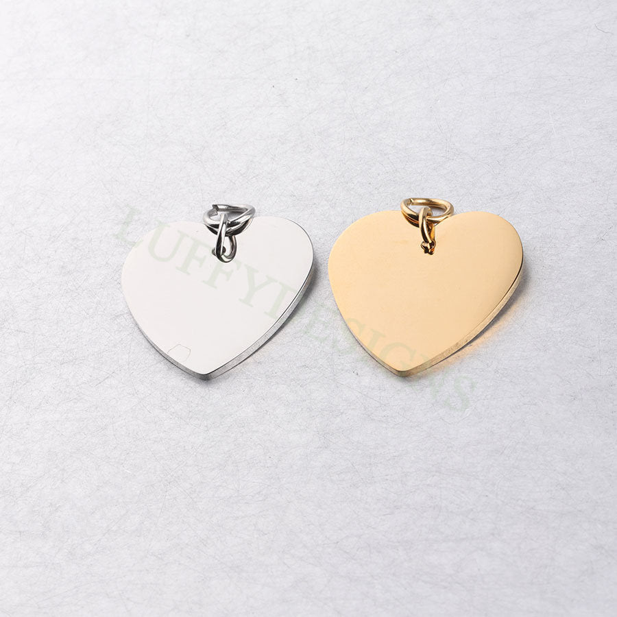 10pcs Heart Charms 25mm, Tiny Love Charm, Gold Stainless Steel Heart, Gold Heart Charms Pendant, Love Pendant, Bracelet/Necklace Findings