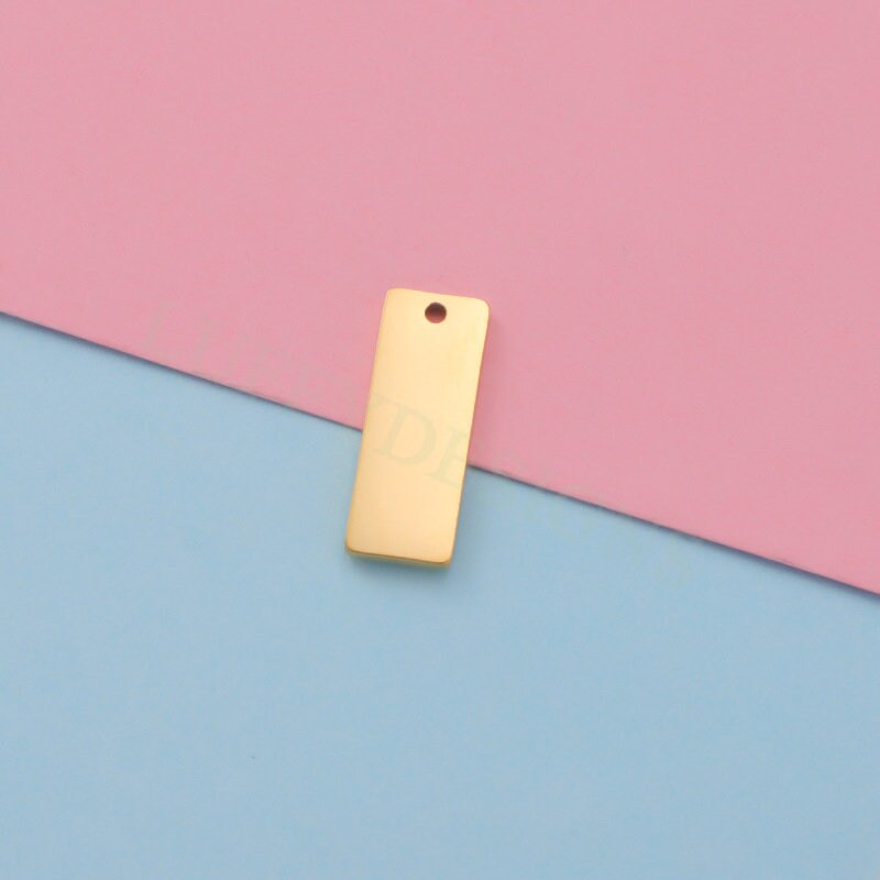 10pcs Personalized Stamping Blank Bar 22x8mm, Ready to Stamp, Gold Bar Charm, Gold Plated Stainless Steel, Mirror Polished Engraving Supply