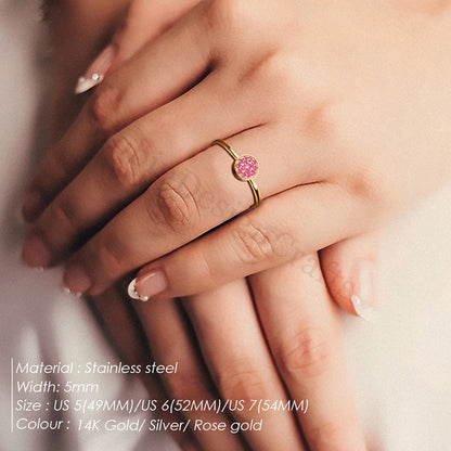 Dainty Birthstone Rings, Personalized Birthstone Jewelry for Everyday Wear, Custom Birthday Gifts, Family Birthstone Couples Ring Gift