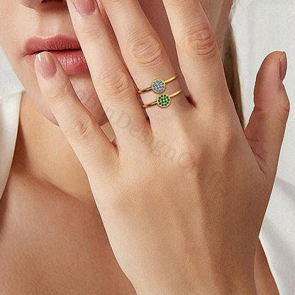 Dainty Birthstone Rings, Personalized Birthstone Jewelry for Everyday Wear, Custom Birthday Gifts, Family Birthstone Couples Ring Gift