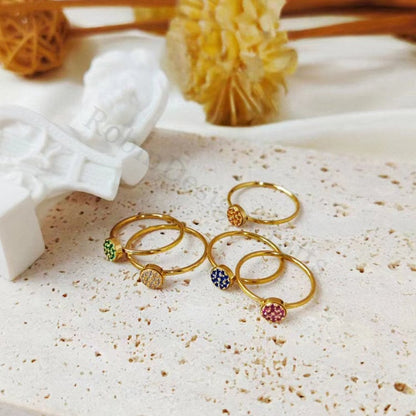 Dainty Birthstone Rings, Personalized Birthstone Jewelry for Everyday Wear, Custom Birthday Gifts, Family Birthstone Couples Ring Gift