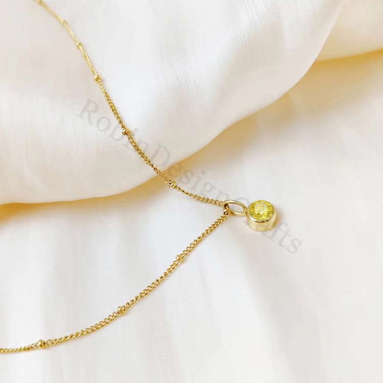 Dainty Birthstone Necklace, Personalized Birthstone Jewelry for Everyday Wear, Custom Birthday Gifts, Family Birthstone Necklace Gift