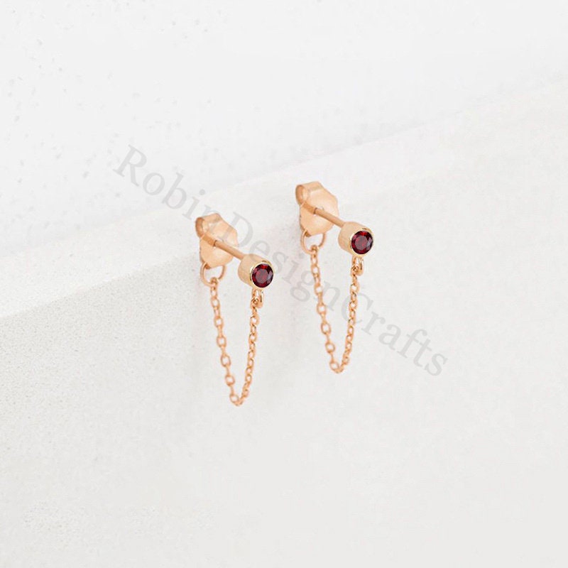 Dainty Birthstone Stud Earring, Personalized Birthstone Jewelry for Everyday Wear, Custom Birthday Gifts, Family Birthstone Stud Gift