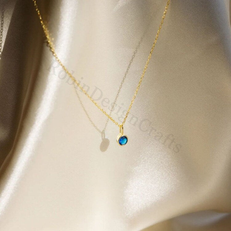 Dainty Birthstone Necklace, Personalized Birthstone Jewelry for Everyday Wear, Custom Birthday Gifts, Family Birthstone Necklace Gift