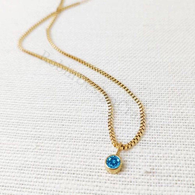 Dainty Birthstone Necklace, Personalized Birthstone Jewelry for Everyday Wear, Custom Birthday Gifts, Family Birthstone Necklace Gift