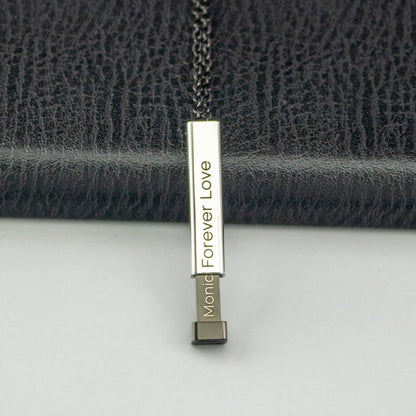 Hidden Message Necklace, 3d Secret Message Necklace, Personalized Anniversary