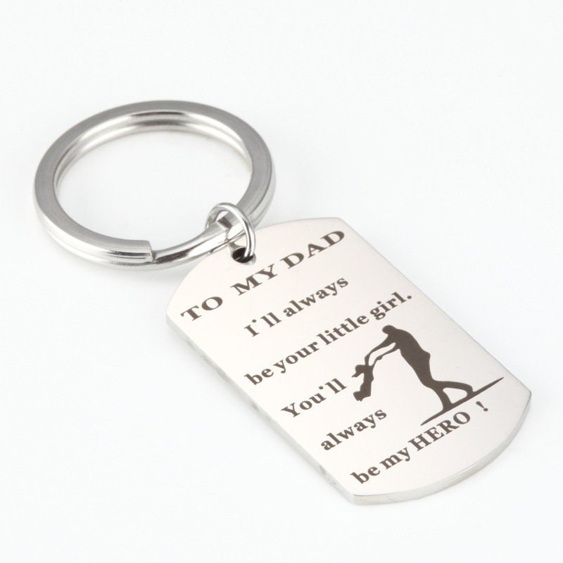 Personalized Keychain, Engraved Stainless Steel Keyring, Quote Keychain, Customized Keychain, Inspirational Keyring, Father's Day Gift