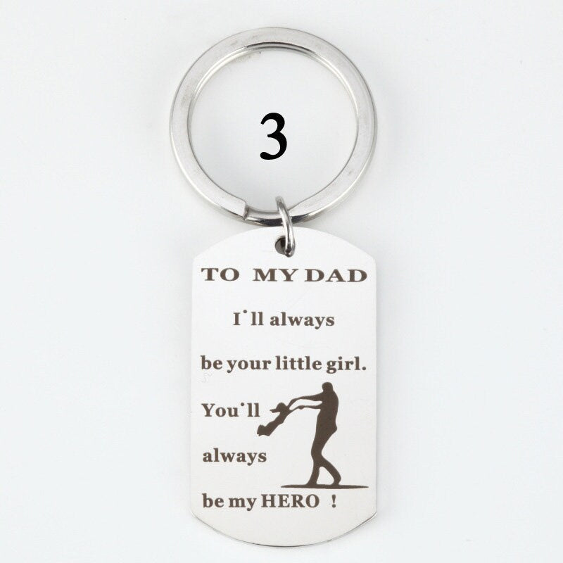 Personalized Keychain, Engraved Stainless Steel Keyring, Quote Keychain, Customized Keychain, Inspirational Keyring, Father's Day Gift