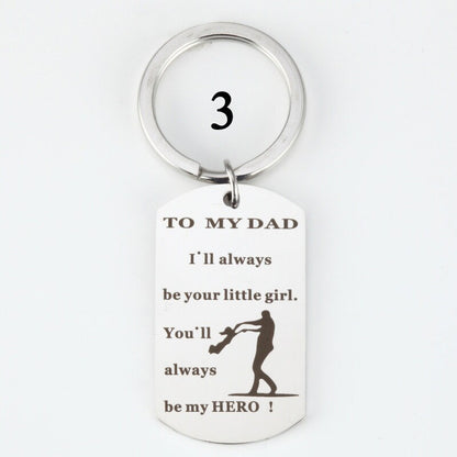 Personalized Keychain, Engraved Stainless Steel Keyring, Quote Keychain, Customized Keychain, Inspirational Keyring, Father's Day Gift