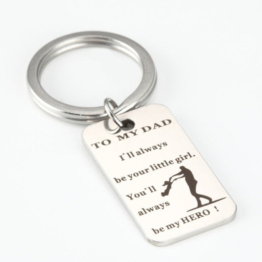 Personalized Keychain, Engraved Stainless Steel Keyring, Quote Keychain, Customized Keychain, Inspirational Keyring, Father's Day Gift