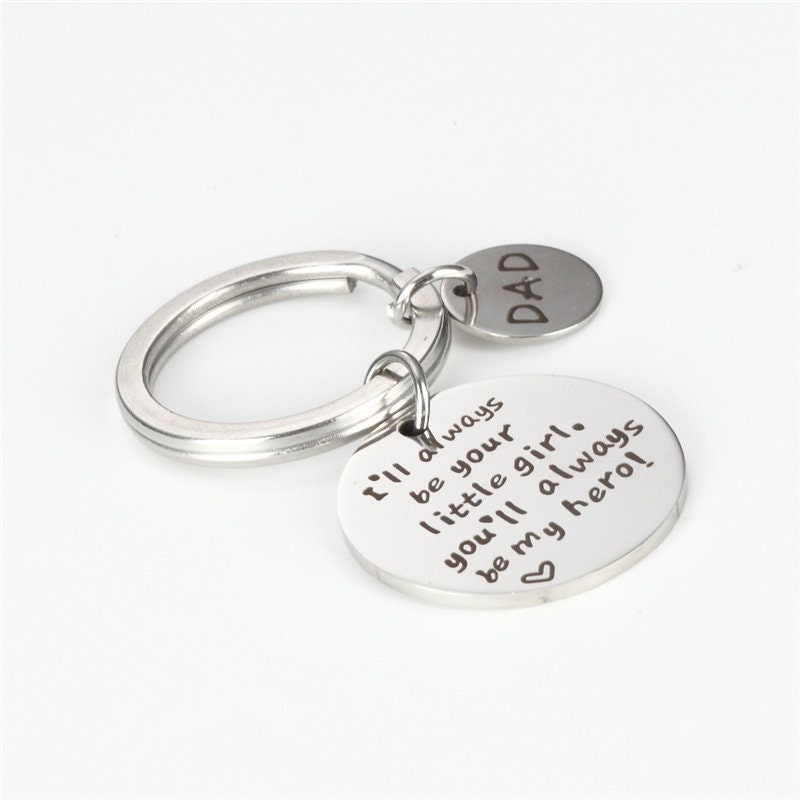 Personalized Keychain, Engraved Stainless Steel Keyring, Quote Keychain, Customized Keychain, Inspirational Keyring, Father's Day Gift