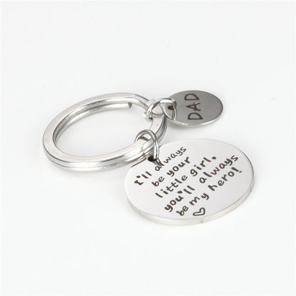 Personalized Keychain, Engraved Stainless Steel Keyring, Quote Keychain, Customized Keychain, Inspirational Keyring, Father's Day Gift