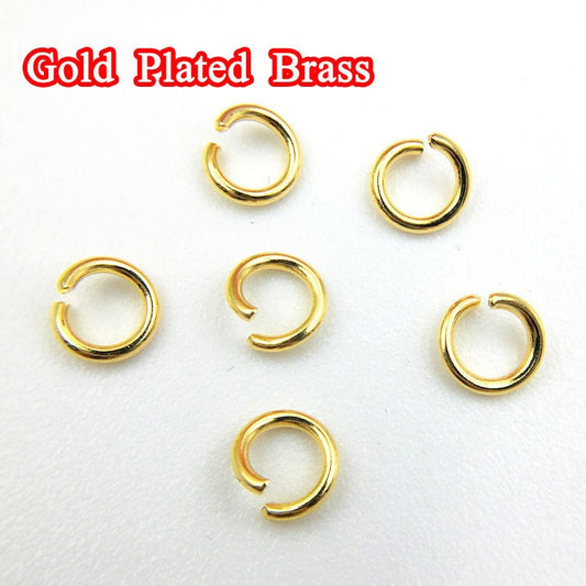 100pcs Open Jump Rings, 24K Gold /Rose Gold /Silver /Rhodium plated Brass, 5mm /6mm /7mm, Craft Supplies, Jewelry Making, Split jump rings