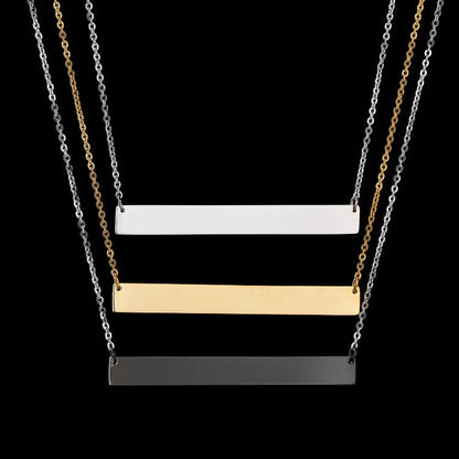 30mmx7mm Stainless steel bar necklace, bar necklace supplies, gold stainless steel blanks, Hand Stamping Blanks, Engraving Supplies