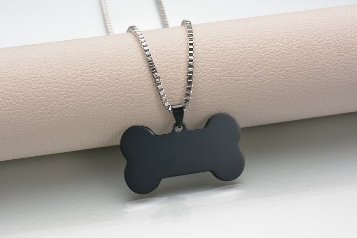Personalized dog necklace,40mm x 22mm Custom dog blanks, gold stainless steel blanks, Stamping Blanks, Engraving Supplies, Pet Name necklace