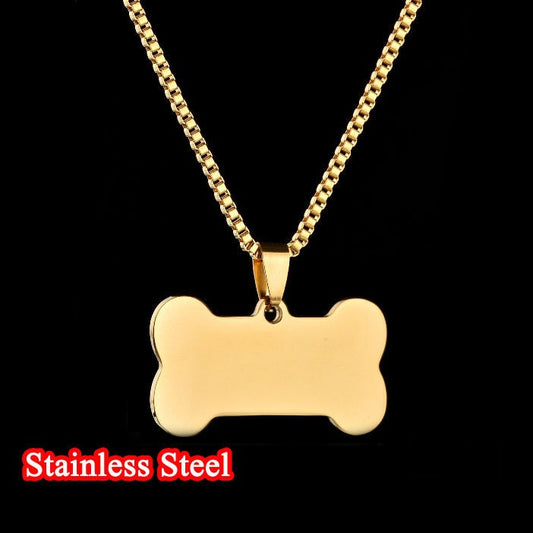 Personalized dog necklace,40mm x 22mm Custom dog blanks, gold stainless steel blanks, Stamping Blanks, Engraving Supplies, Pet Name necklace
