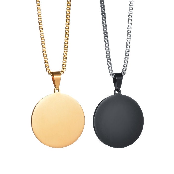 20mm Personalized round necklace, Custom round blanks, round tags, gold stainless steel blanks, Hand Stamping Blanks, Engraving Supplies