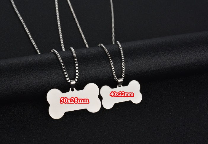Personalized dog necklace,50mm x 28mm Custom dog blanks, gold stainless steel blanks, Stamping Blanks, Engraving Supplies, Pet Name necklace