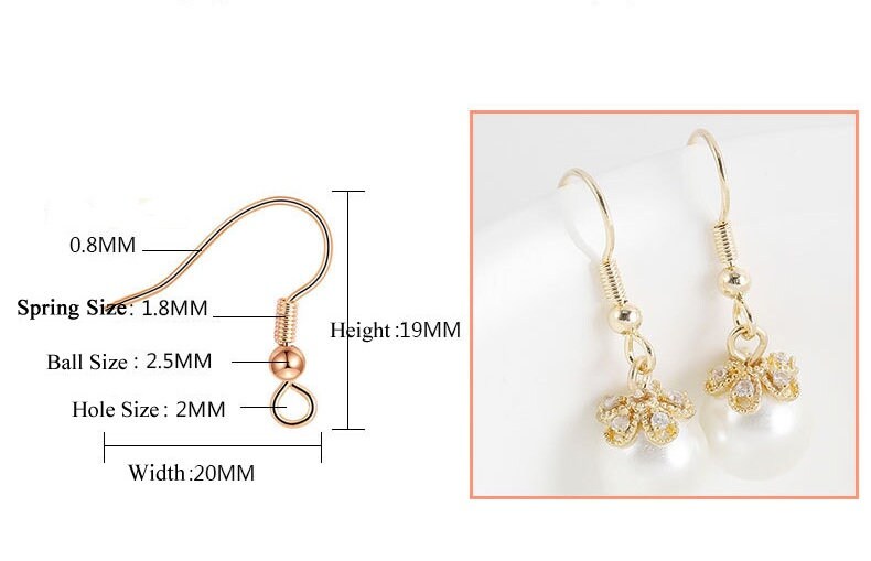 10pcs Gold Ear Wire Hooks, Ball and Coil Earring Hooks, Earring Findings, 24K Gold Plated Brass, Hypo Allergenic French Hooks, Fish Hooks